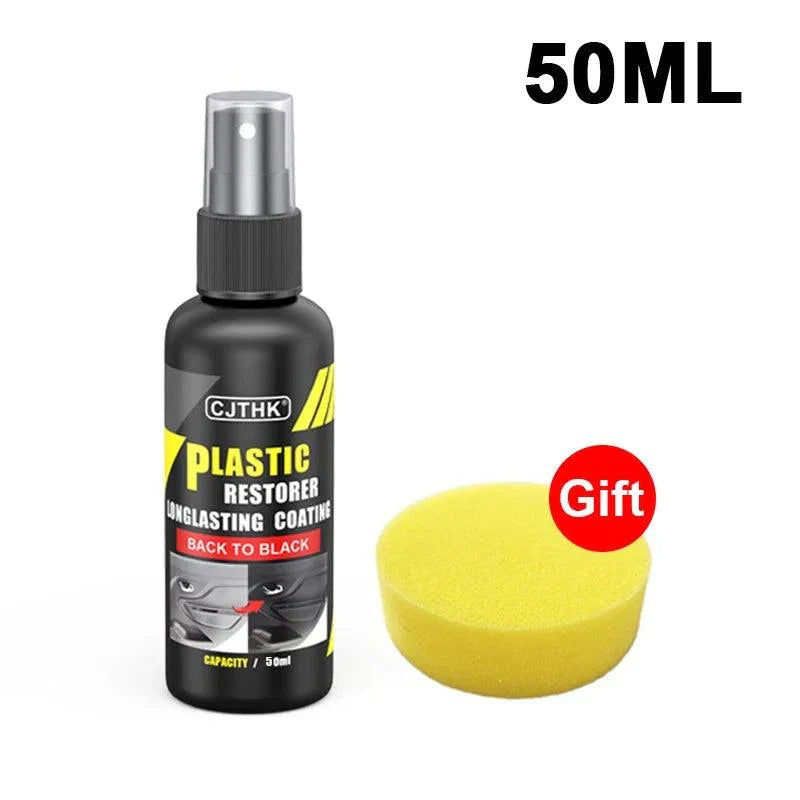 Mandotos Car Plastic Restorer Back to Black Gloss Renovator 50g For Plastic Leather Auto Care