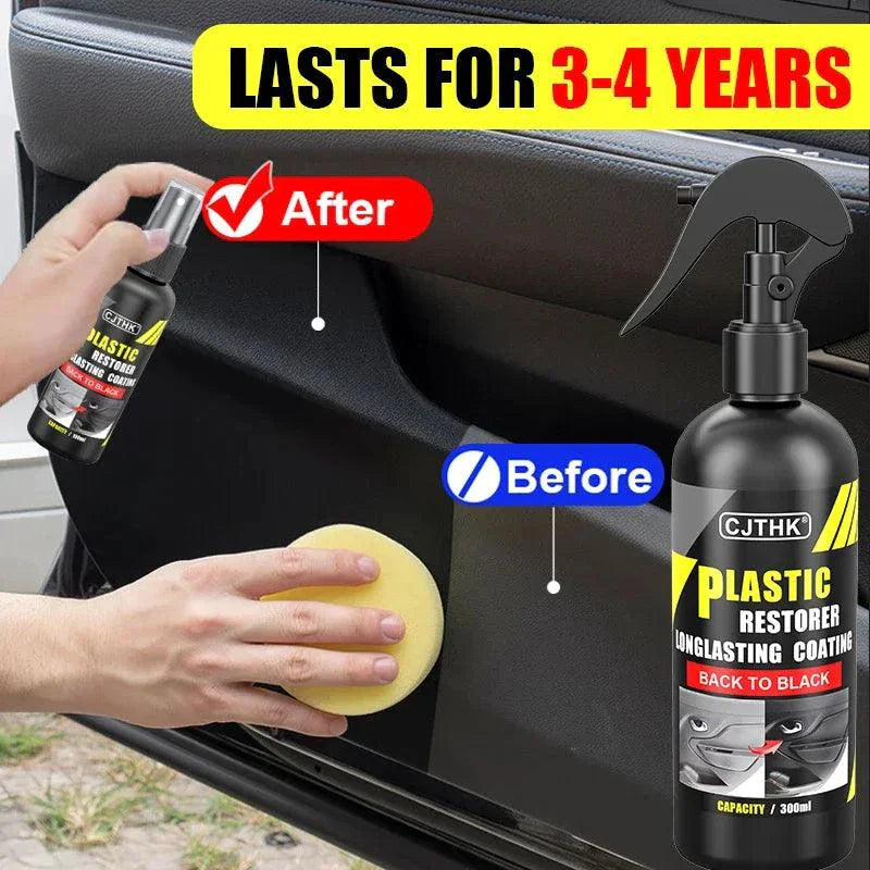 Mandotos Car Plastic Restorer Back to Black Gloss Renovator 50g For Plastic Leather Auto Care